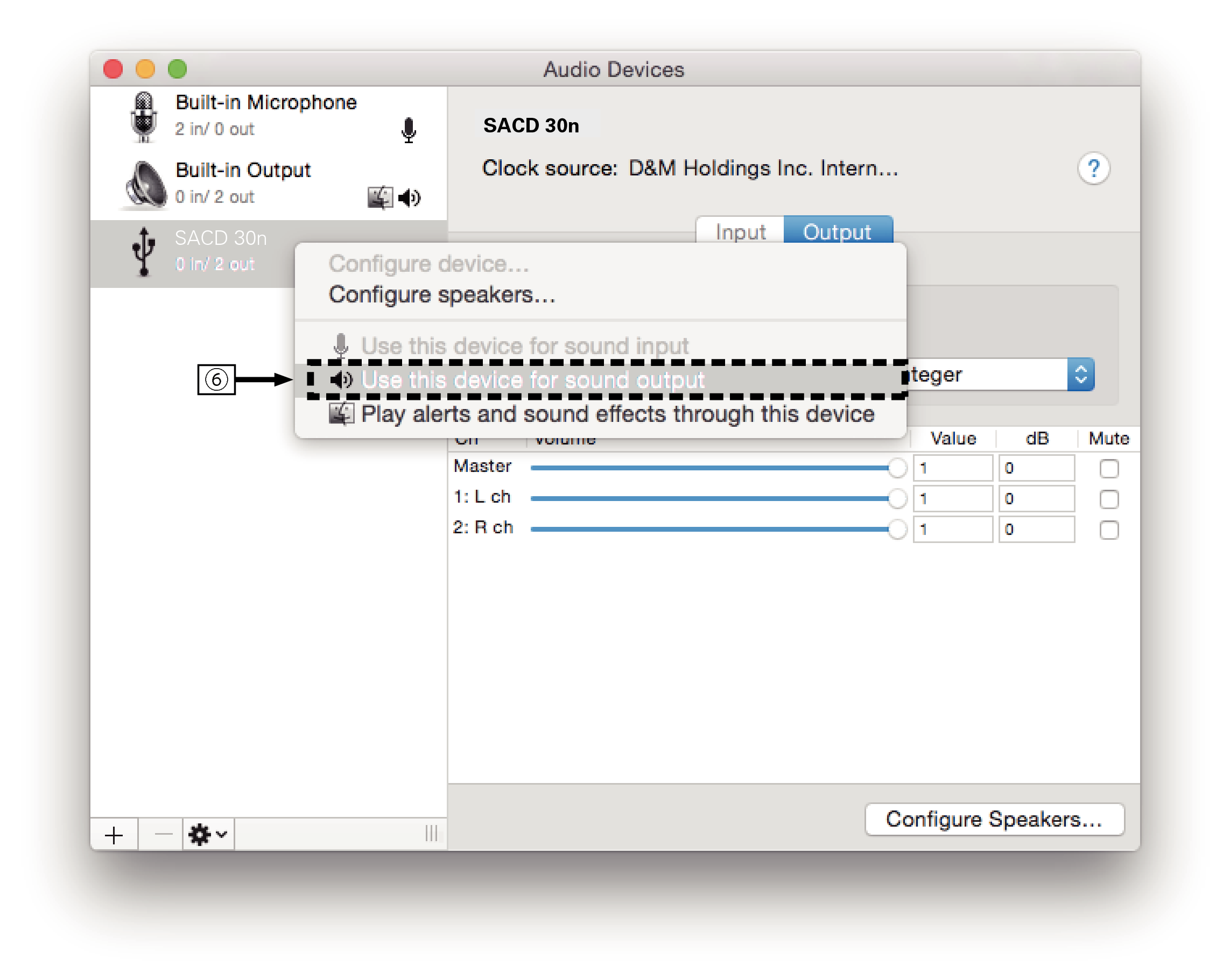 MacOS setting 1 SACD30n